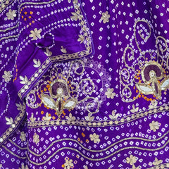 PURE GAZI SILK BHANDEJ LEHENGA