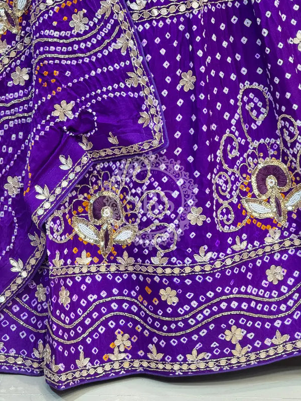 PURE GAZI SILK BHANDEJ LEHENGA