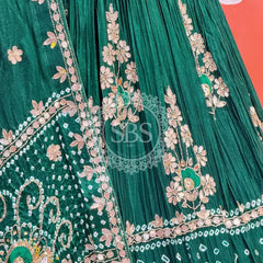 PURE GAZI SILK BHANDEJ LEHENGA