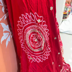 PURE GAZI SILK BHANDEJ LEHENGA