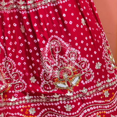 PURE GAZI SILK BHANDEJ LEHENGA
