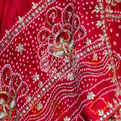 PURE GAZI SILK BHANDEJ LEHENGA