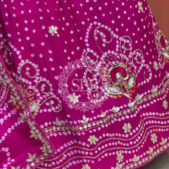 PURE GAZI SILK BHANDEJ LEHENGA