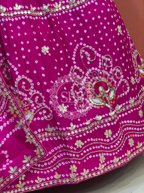 PURE GAZI SILK BHANDEJ LEHENGA