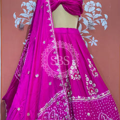 PURE GAZI SILK BHANDEJ LEHENGA