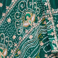 PURE GAZI SILK BHANDEJ LEHENGA