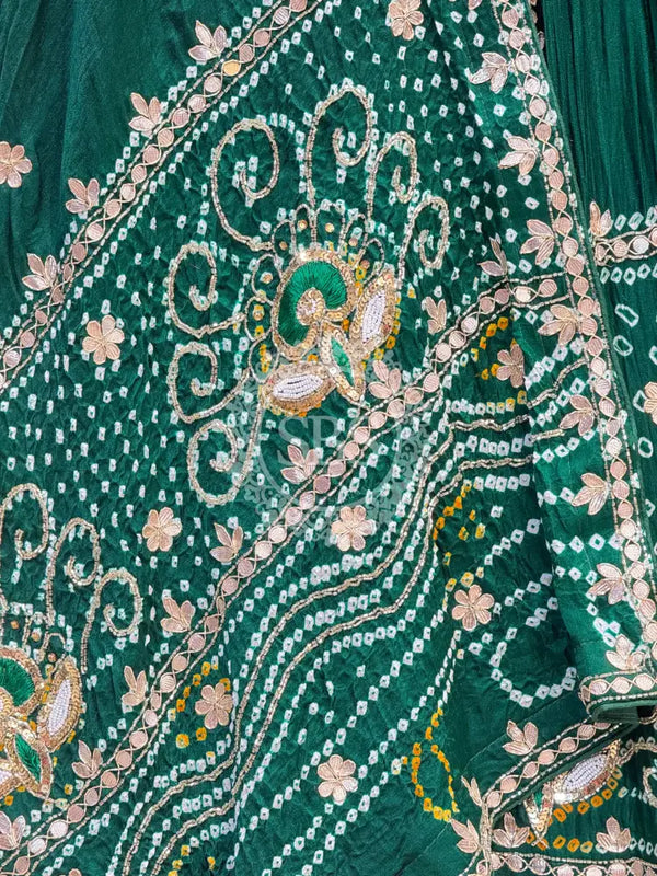 PURE GAZI SILK BHANDEJ LEHENGA