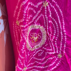 PURE GAZI SILK BHANDEJ LEHENGA