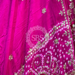 PURE GAZI SILK BHANDEJ LEHENGA