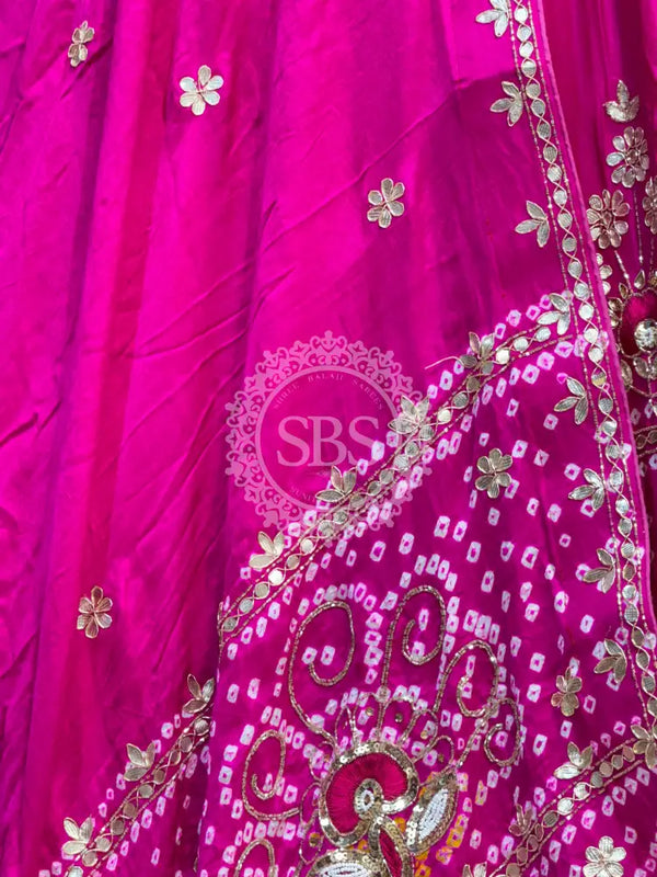 PURE GAZI SILK BHANDEJ LEHENGA