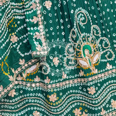 PURE GAZI SILK BHANDEJ LEHENGA