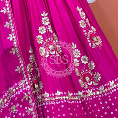 PURE GAZI SILK BHANDEJ LEHENGA