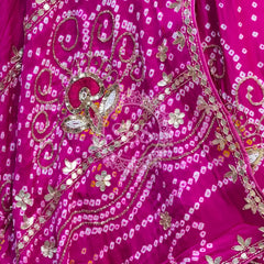 PURE GAZI SILK BHANDEJ LEHENGA