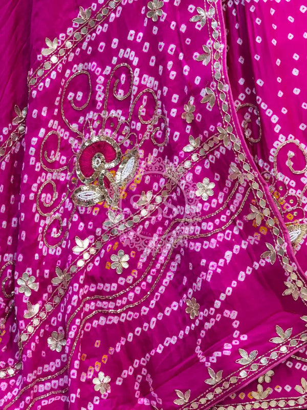 PURE GAZI SILK BHANDEJ LEHENGA