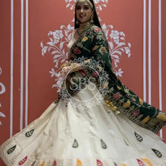 Pure gazi silk dupatta kacchi patti with pure tissue kacchi patti Lehenga