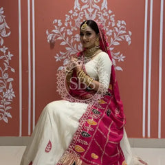 Pure gazi silk dupatta kacchi patti with pure tissue kacchi patti Lehenga