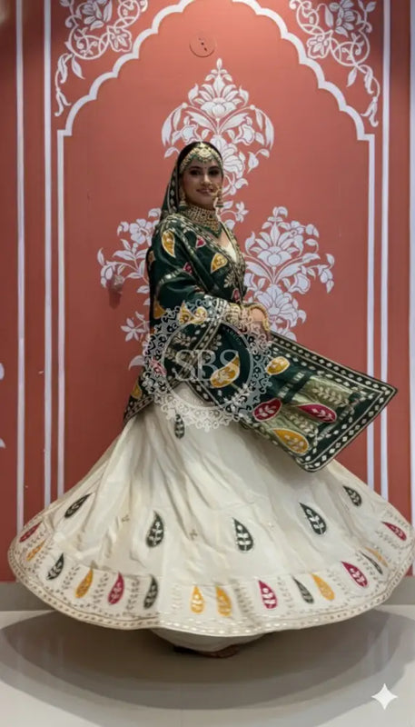 Pure gazi silk dupatta kacchi patti with pure tissue kacchi patti Lehenga