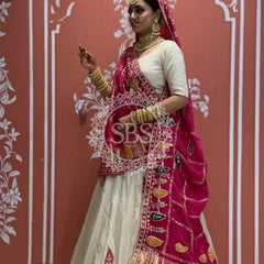 Pure gazi silk dupatta kacchi patti with pure tissue kacchi patti Lehenga