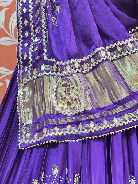 PURE GAZI SILK GOTA PATTI LEHENGA
