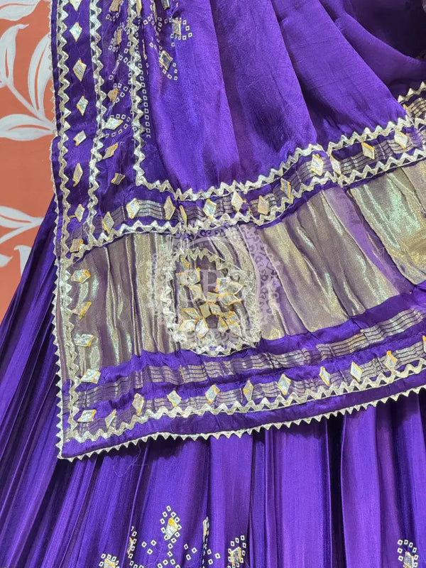 PURE GAZI SILK GOTA PATTI LEHENGA