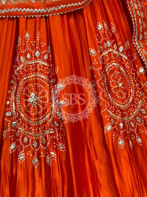 PURE GAZI SILK GOTA PATTI LEHENGA