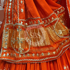 PURE GAZI SILK GOTA PATTI LEHENGA