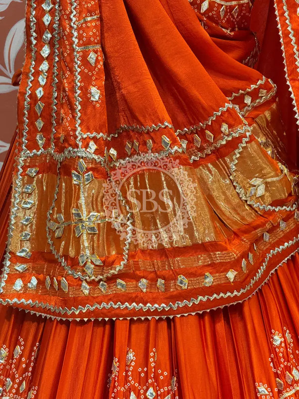 PURE GAZI SILK GOTA PATTI LEHENGA
