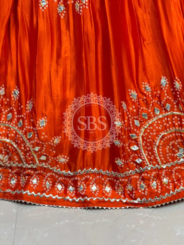 PURE GAZI SILK GOTA PATTI LEHENGA