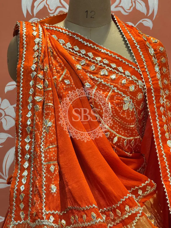 PURE GAZI SILK GOTA PATTI LEHENGA