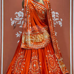 PURE GAZI SILK GOTA PATTI LEHENGA
