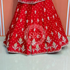 PURE GAZI SILK HANDWORK GOTA PATTI LEHENGA