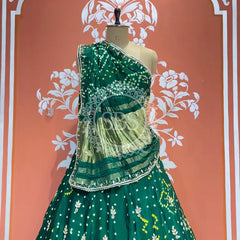 PURE GAZI SILK HANDWORK GOTA PATTI LEHENGA