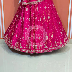 PURE GAZI SILK HANDWORK GOTA PATTI LEHENGA Rani / Free Size