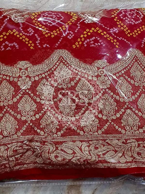PURE GEORGETTE BHANDEJ SAREE