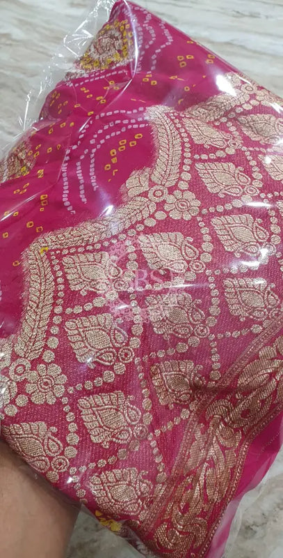 PURE GEORGETTE BHANDEJ SAREE
