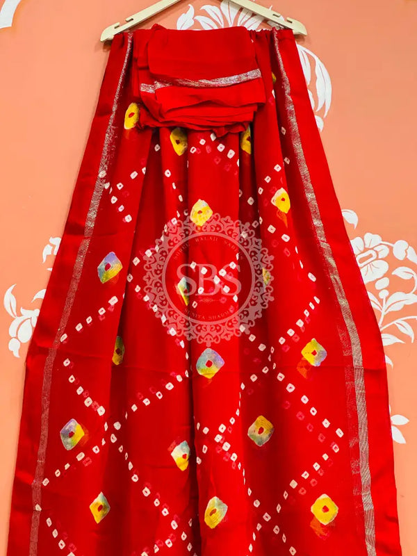 PURE GEORGETTE BHANDEJ SAREE