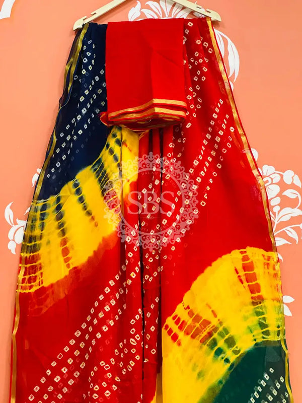 PURE GEORGETTE BHANDEJ SAREE