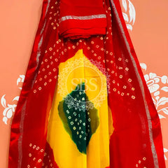 PURE GEORGETTE BHANDEJ SAREE