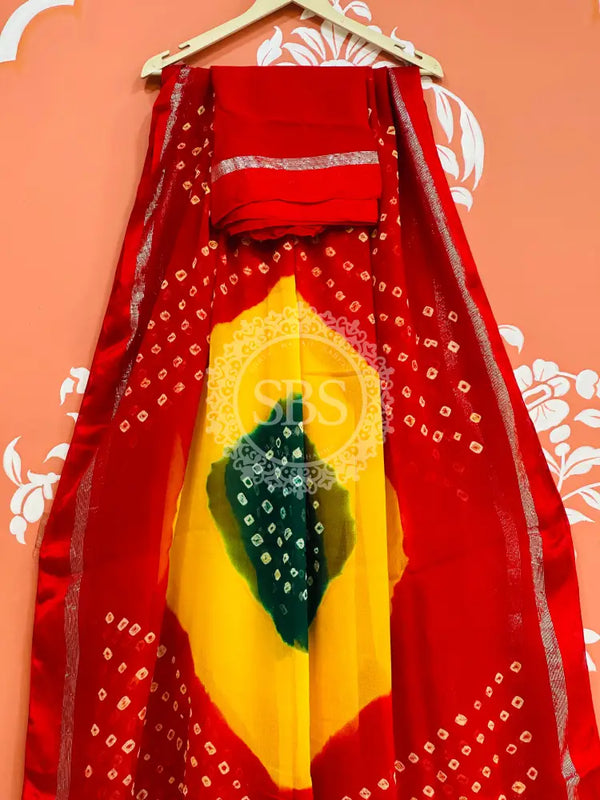 PURE GEORGETTE BHANDEJ SAREE