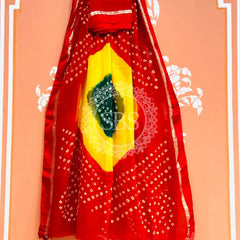 PURE GEORGETTE BHANDEJ SAREE