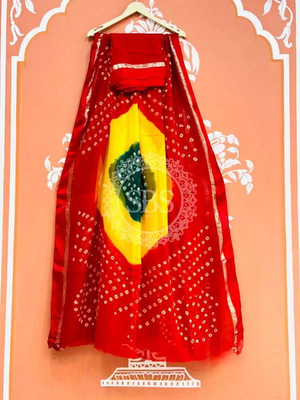 PURE GEORGETTE BHANDEJ SAREE