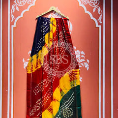 PURE GEORGETTE BHANDEJ SAREE Red