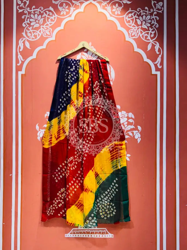 PURE GEORGETTE BHANDEJ SAREE Red