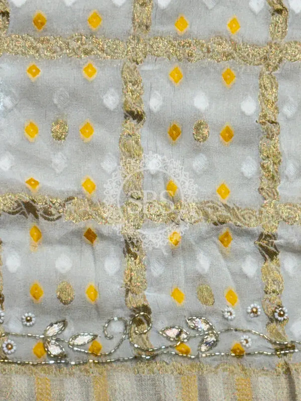 PURE GEORGETTE GHATCHOLA LEHENGA Red & White / Free Size