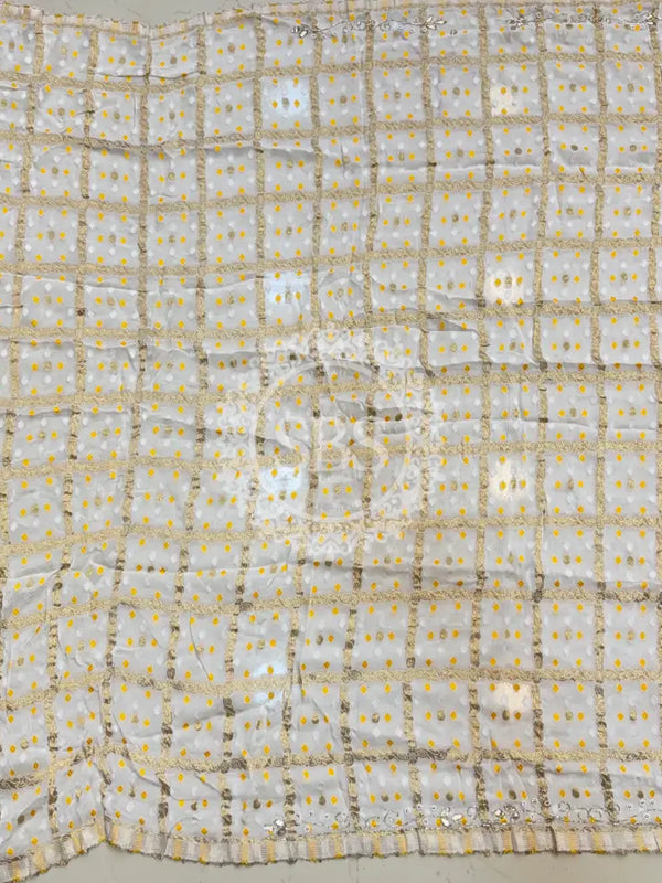 PURE GEORGETTE GHATCHOLA LEHENGA Red & White / Free Size