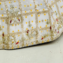 PURE GEORGETTE GHATCHOLA LEHENGA Red & White / Free Size