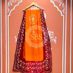 PURE GEORGETTE KACHI PATTI DUPATTA Orange / Free Size
