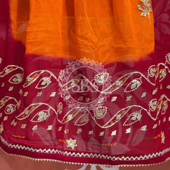 PURE GEORGETTE KACHI PATTI DUPATTA Orange / Free Size