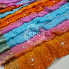 PURE HO SILK BOOTA SAREE Orange / Free Size