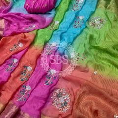 PURE HO SILK ZARI SAREE Pink / Free Size